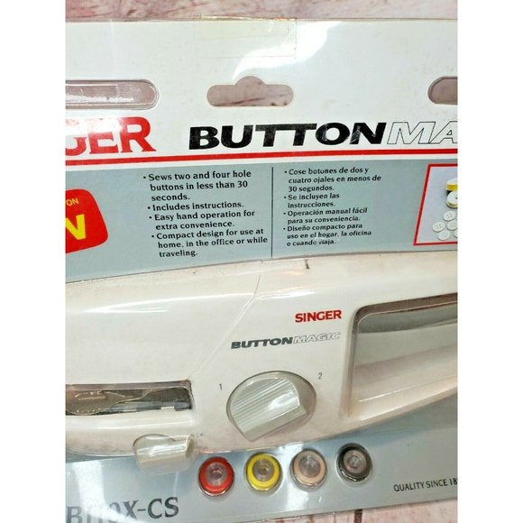 Handheld Singer Button Magic B110X-CS 2 And 4 Hole Maker Attaches Buttons - Picture 10 of 10